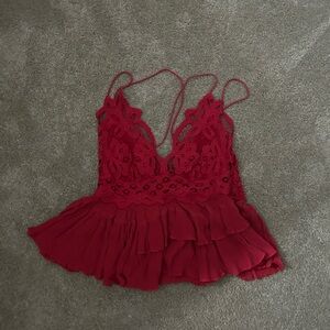Red Lace Top